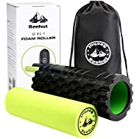 REEHUT Fitness Rodillo de Espuma 2-en-1 para Puntos Desencadenantes y Masaje para Músculos Dolorosos- Músculos Tensos…